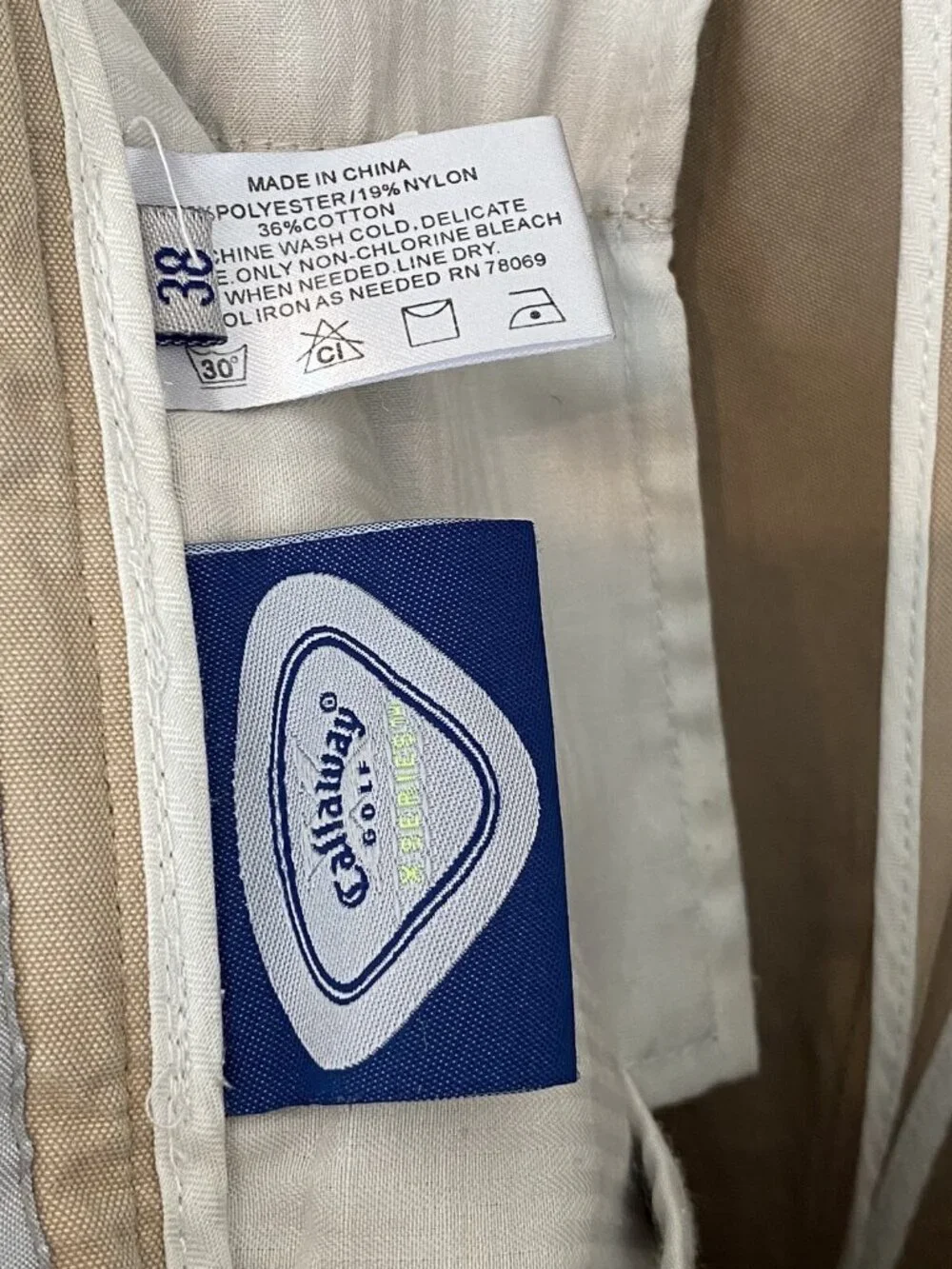 Callaway X Series Golf Shorts Men 38 Tan Pleated Front Performance Casual